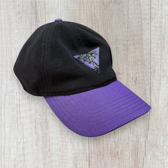 GUESS Los Angeles Wool Black & Purple Logo Baseball Cap Adjustable - Picture 1 of 6